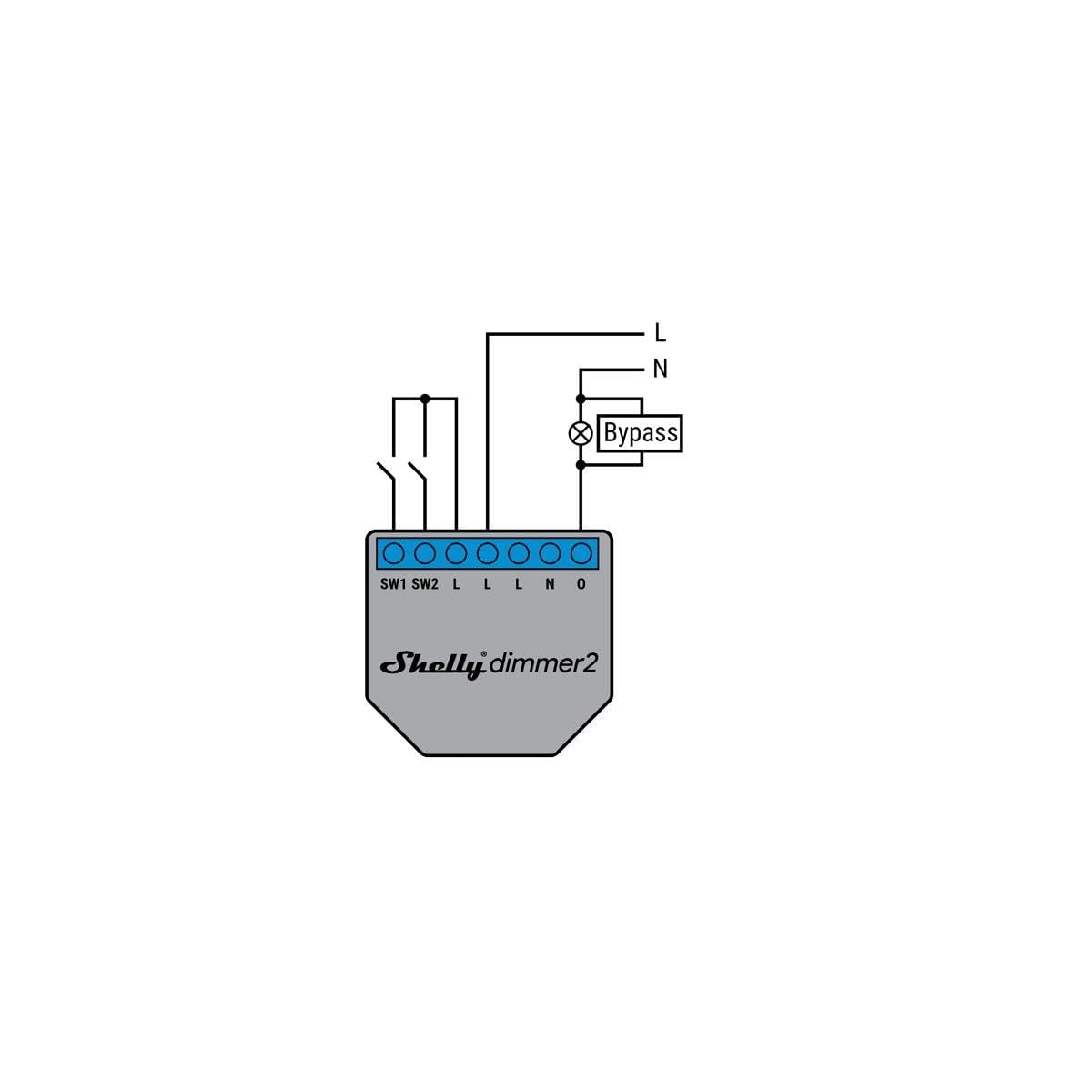 Shelly Bypass, per Shelly 1L e Dimmer, Bianco