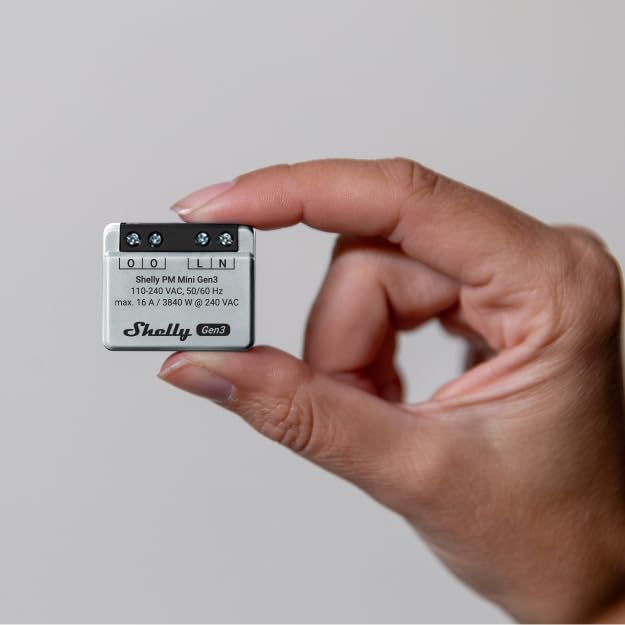 Shelly 1 Mini Gen3, Relè Intelligente WiFi e Bluetooth, 1 Canale, 8A, Domotica, Contatti Puliti, Controllo Remoto Luci, Dimensioni Compatte, Alexa e Google Home, iOS e Android, Nessun Hub Necessario