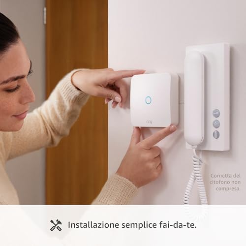 Ring Intercom di Amazon | Trasforma il tuo citofono in un sistema intelligente con apertura a distanza, audio bidirezionale, accesso per gli ospiti | Facile da installare | Compatibile con Alexa