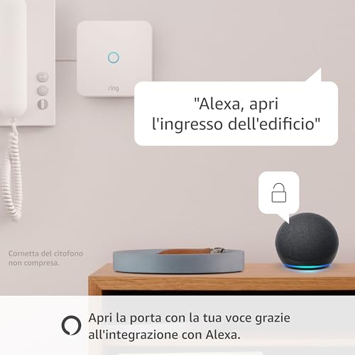 Ring Intercom di Amazon | Trasforma il tuo citofono in un sistema intelligente con apertura a distanza, audio bidirezionale, accesso per gli ospiti | Facile da installare | Compatibile con Alexa