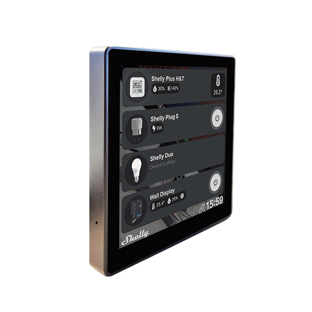 Shelly Wall Display - Blanco, Panello di Controllo Centrale per Casa Intelligente, Interrutore della parete 5A, Domotica, Compatible con Alexa e Google Home, Controllo remoto App iOS Android