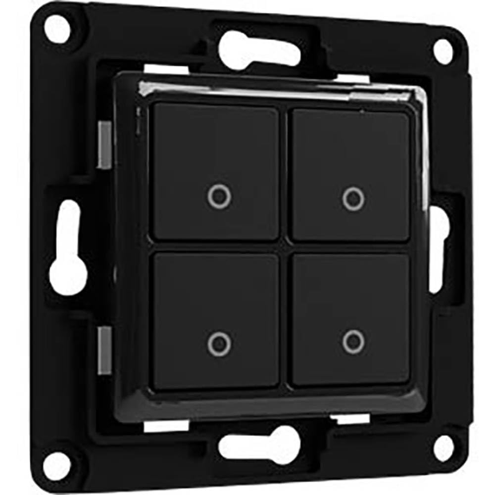 Home Wall Switch 4, Interruttore a Parete 4 pulsanti per Relè Intelligenti, Domotica, Nero