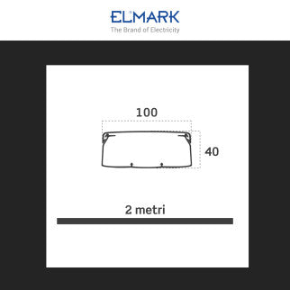 Elmark Canaline Passacavi 100x40 in Plastica Bianca e Coperchio Removibile Lunghezza 2 metri - Confezione da 12 - mod. 56210040