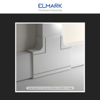 Elmark Angolo a T per 3 Canaline Passacavi 100x40 in Plastica Bianca - mod. 562100403