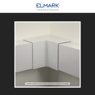 Elmark Angolo Interno per 2 Canaline Passacavi 100x60 in Plastica Bianca - mod. 562100602