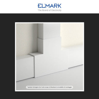 Elmark Angolo a T per 3 Canaline Passacavi 40x16 in Plastica Bianca - mod. 56240163
