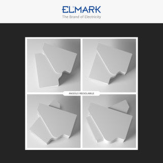 Elmark Angolo Interno Regolabile per 2 Canaline Passacavi 40x40 in Plastica Bianca - mod. 56240402