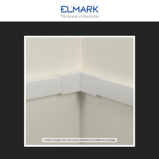 Elmark Angolo a T per 3 Canaline Passacavi 60x40 in Plastica Bianca - mod. 56260403