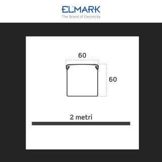 Elmark Canaline Passacavi 60x60 in Plastica Bianca e Coperchio Removibile Lunghezza 2 metri - Confezione da 16 - mod. 5626060