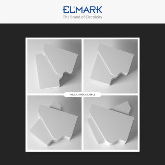 Elmark Angolo Interno Regolabile per 2 Canaline Passacavi 60x60 in Plastica Bianca - mod. 56260602