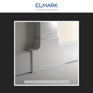 Elmark Angolo a T per 3 Canaline Passacavi 80x40 in Plastica Bianca - mod. 56280403