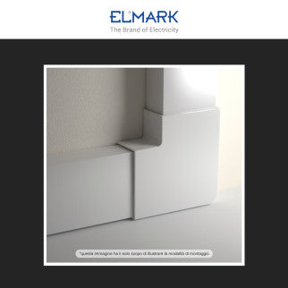 Elmark Angolo a L per 2 Canaline Passacavi 80x40 in Plastica Bianca - mod. 56280404