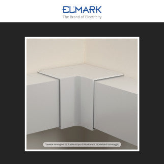 Elmark Angolo Interno per 2 Canaline Passacavi 80x60 in Plastica Bianca - mod. 56280602