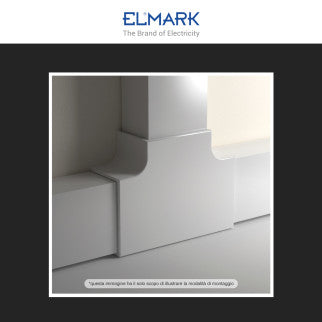 Elmark Angolo a T per 3 Canaline Passacavi 80x60 in Plastica Bianca - mod. 56280603