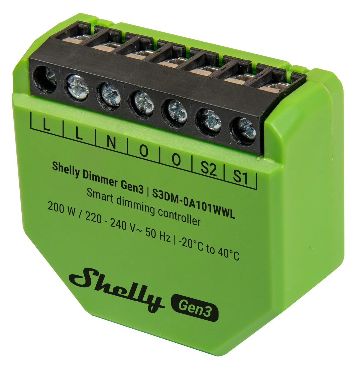 Shelly Dimmer Gen3, WLAN Smart Dimmer, automazione domestica, luci dimmerabili, strisce LED, senza conduttori neutri, pianificazioni intelligenti, nessun hub richiesto, iOS & Android, Alexa e Google