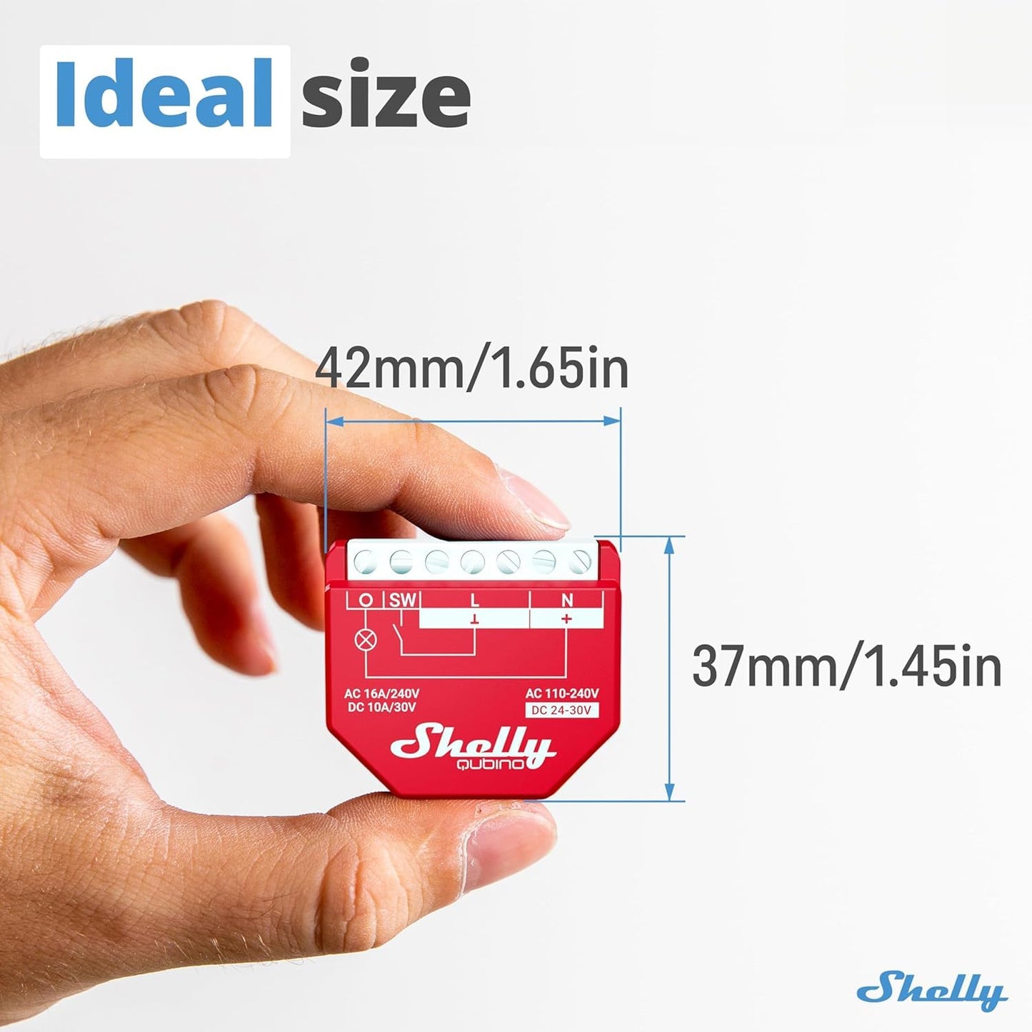 Shelly Qubino Wave 1PM | Confezione da 2 | Z-wave Smart Interruttore, 1 canale 16 A con misurazione della corrente | Automazione domestica | Z-Wave Gateway | Basso consumo energetico | Ripetitore di