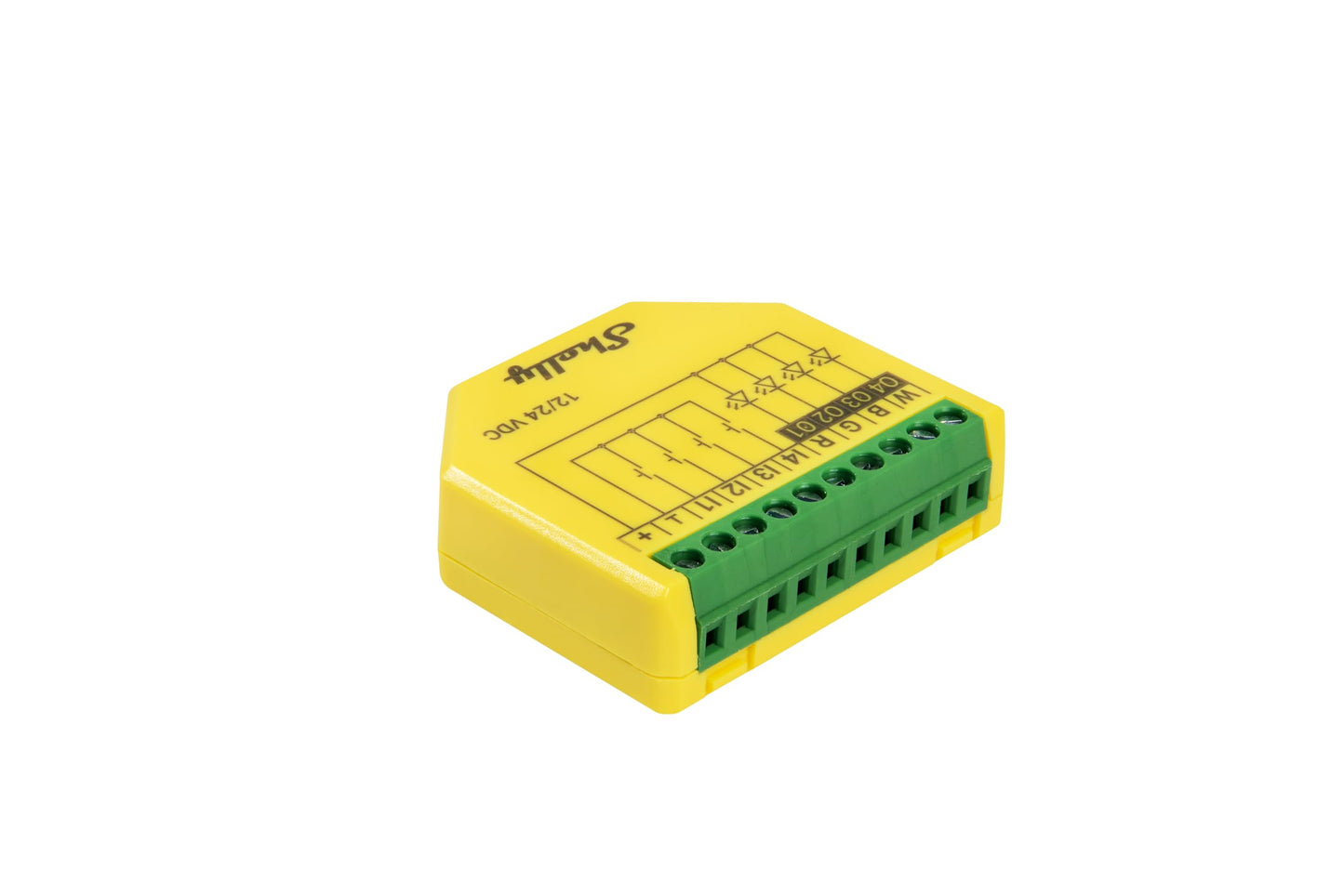 Shelly Plus RGBW PM, Modulo di controllo RGBW per strisce LED Wi-Fi & Bluetooth - 12-24 VDC, con Misuratore di consumo, Luce Bianca o Colorata Dimmerabile, Nessun Hub richiesto, App iOS Android