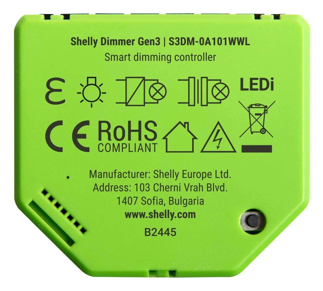 Shelly Dimmer Gen3, WLAN Smart Dimmer, automazione domestica, luci dimmerabili, strisce LED, senza conduttori neutri, pianificazioni intelligenti, nessun hub richiesto, iOS & Android, Alexa e Google