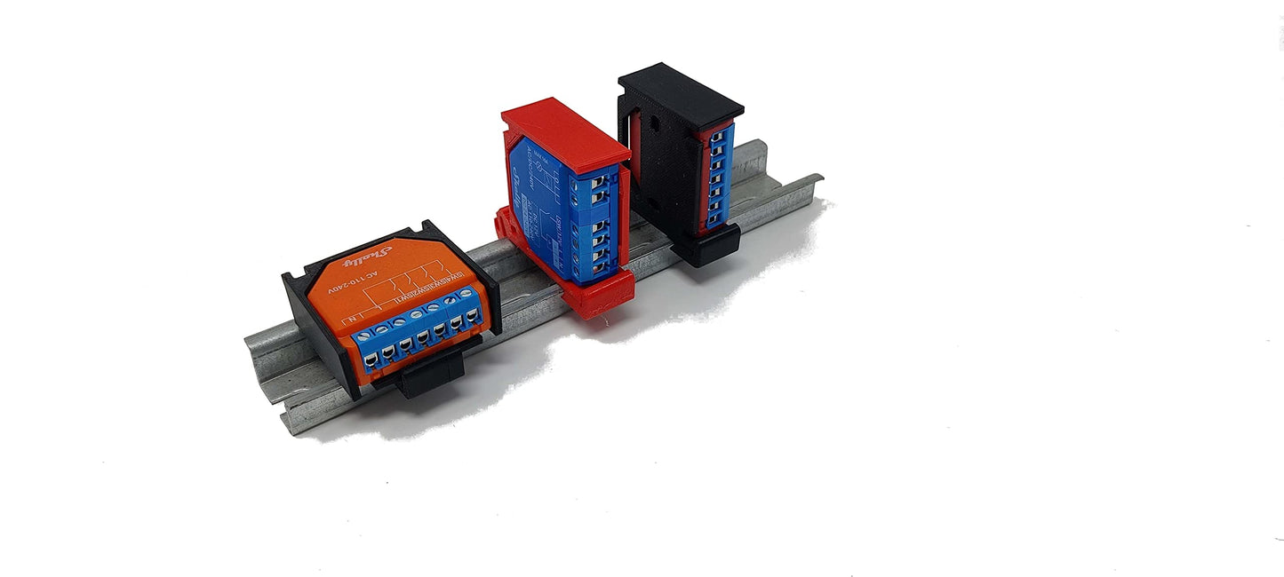 Shelly x 1 - Supporto adattatore Shelly Plus Gen2 Gen3 Gen4 1 1PM 2PM i4 universale per installazione su guida DIN 35mm omega contatore quadro elettrico