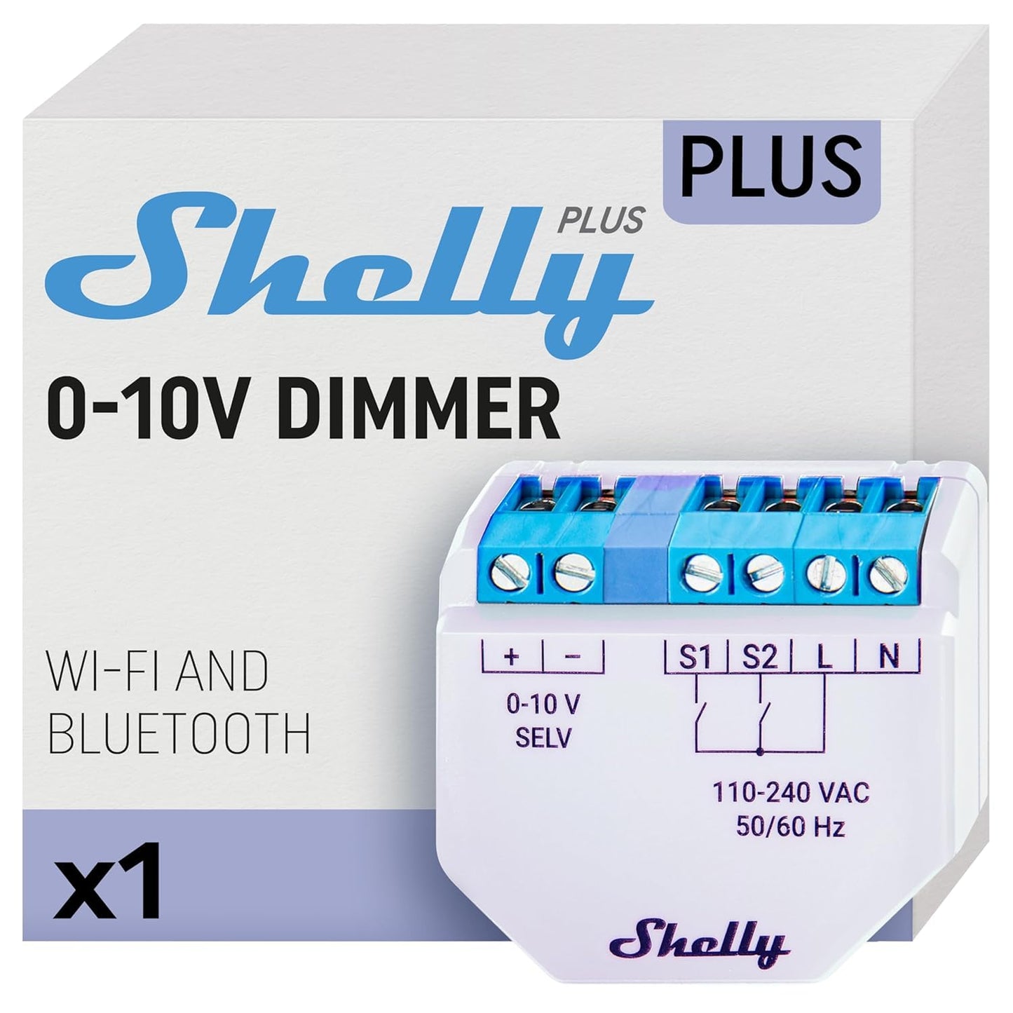 Shelly Plus 0-10 V Dimmer | Confezione da 2 | Wi-Fi e Bluetooth Smart Dimming Controller | Home Automation | App iOS Android | Nessun hub richiesto | Compatibile con Alexa e Google Home | Smart Scenes