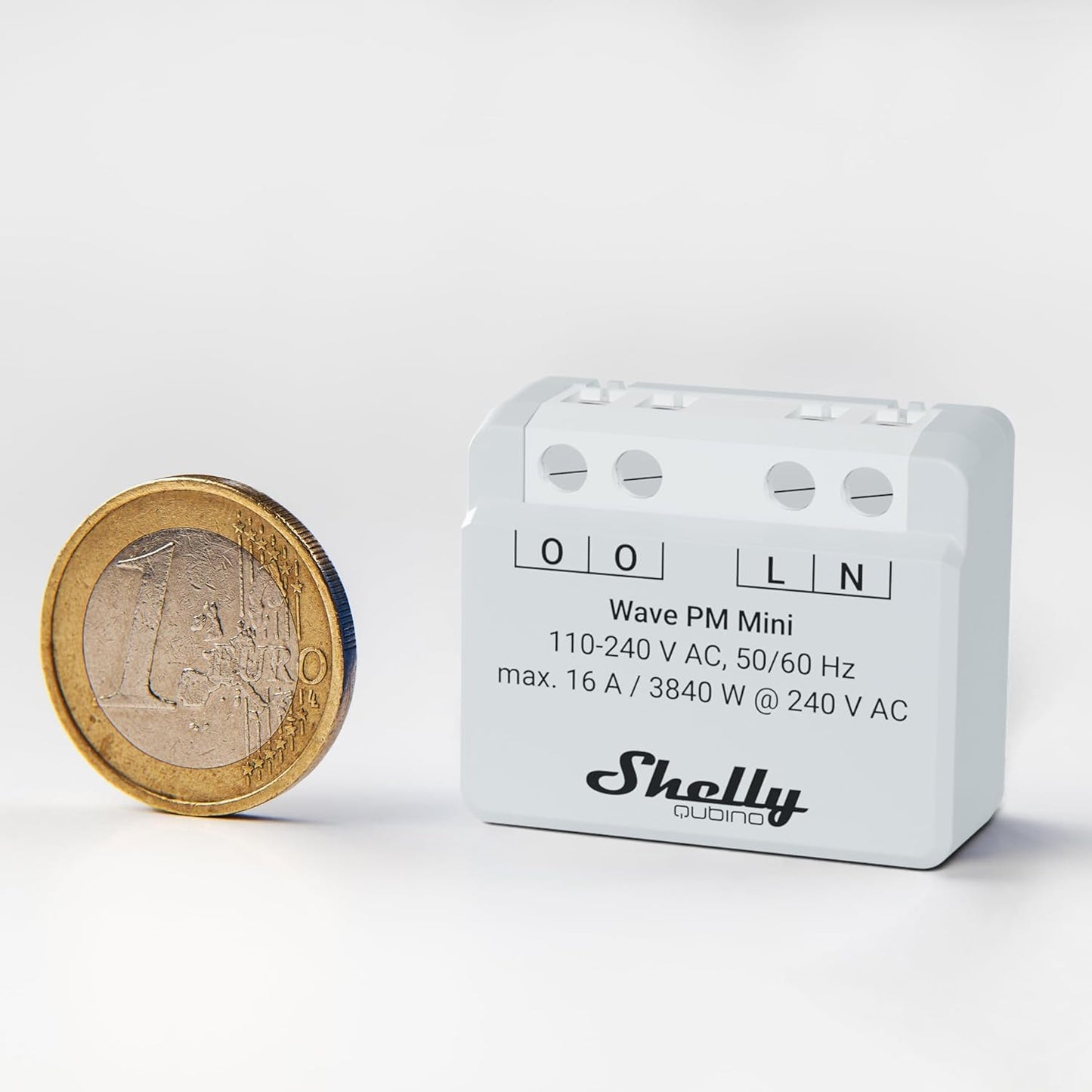 Shelly Qubino Wave PM Mini | Confezione da 2 | Misuratore di potenza Z-wave, 1 canale 16 A con | Domotica | App iOS Android | Basso consumo energetico | Alta compatibilità