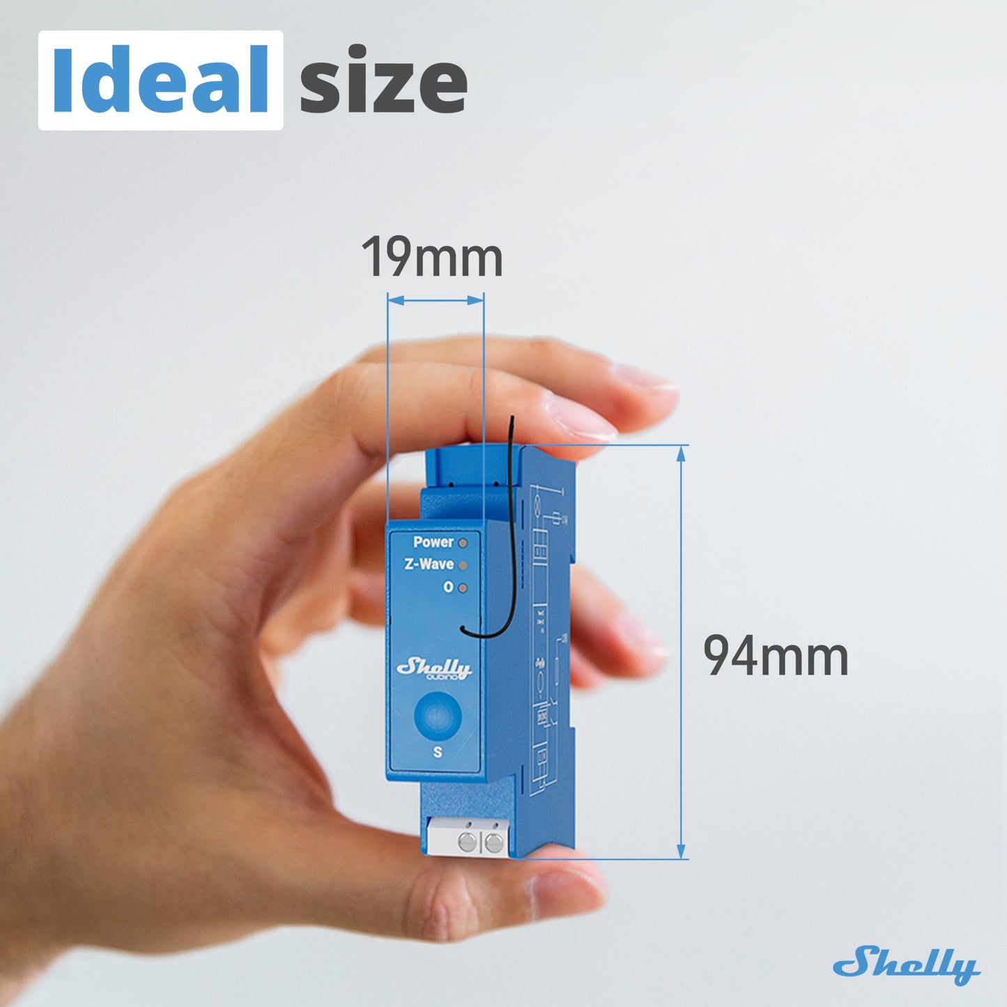 Shelly Wave Pro 2, Interruttore Intelligente Z-Wave Professionale, Contatti Puliti, 2 Canali, 25 A, Montaggio su Guida DIN, Controllo a 2 Fasi, Ripetitore di Rete Esteso, Alta Affidabilità