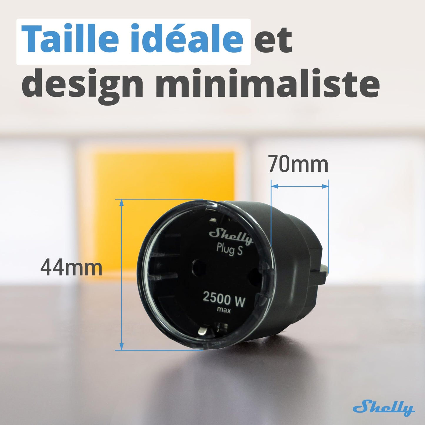 Shelly Plus Plug S - Nero, Presa intelligente programmabile, Misurazione dell'energia elettrica, Indicateur LED, Compatible con Alexa e Google Home, App iOS Android