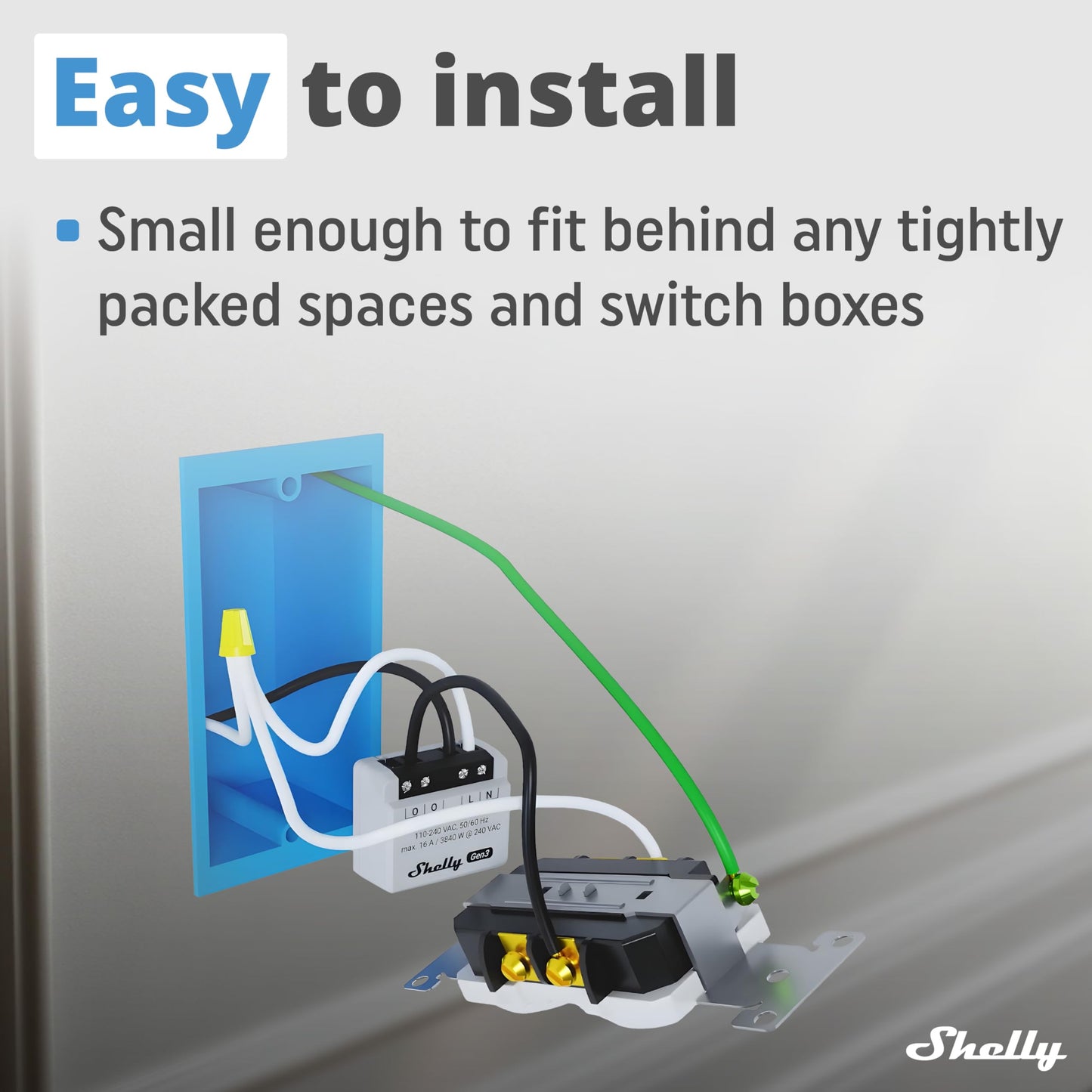 Shelly 1 Mini Gen3, Relè Intelligente WiFi e Bluetooth, 1 Canale, 8A, Domotica, Contatti Puliti, Controllo Remoto Luci, Dimensioni Compatte, Alexa e Google Home, iOS e Android, Nessun Hub Necessario