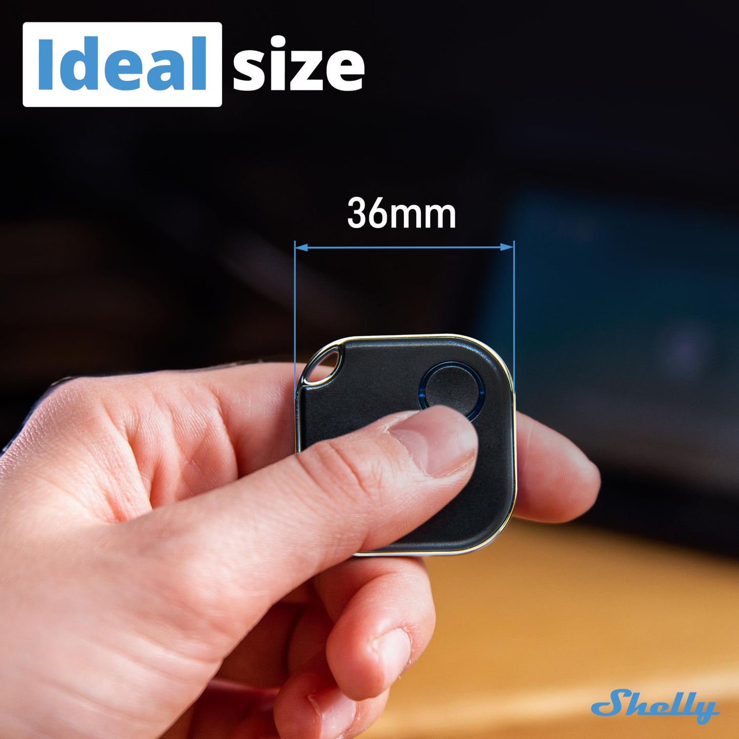 Shelly Blu Button 1 Bianco, pulsante smart, Bluetooth, Attivazione di azioni e Scene, Chiudi/Apri o spegnere/Accendere dispositivi Diversi, tre modalità di clic, durata batteria 2 anni