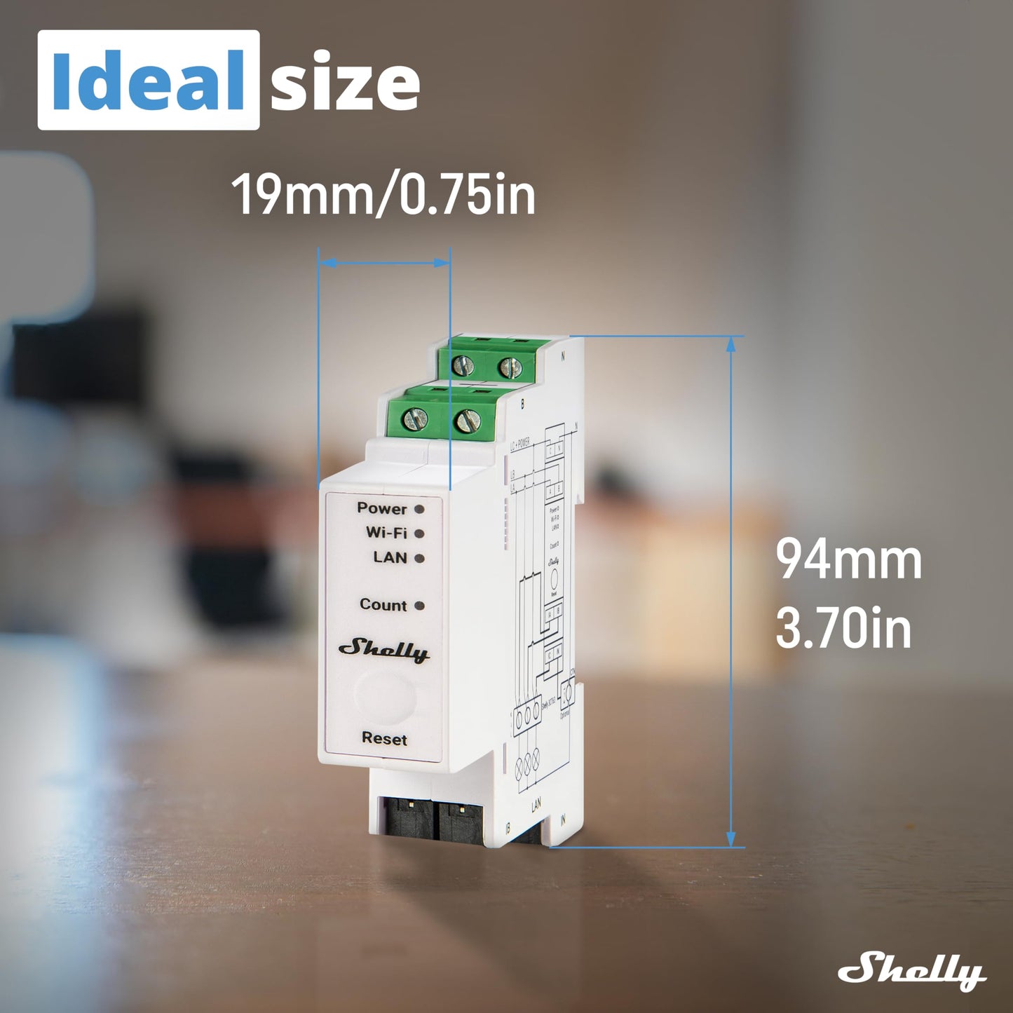 Shelly Pro EM 50A, Contatore di energia Wi-Fi e Bluetooth con comando a Contattori Con Misurazione Dei Consumi, Domotica, Compatibile Con Alexa e Google Home, Nessun Hub Richiest