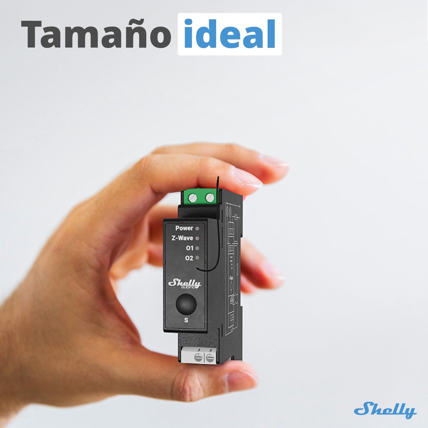 Shelly Wave Pro 2, Interruttore Intelligente Z-Wave Professionale, Contatti Puliti, 2 Canali, 25 A, Montaggio su Guida DIN, Controllo a 2 Fasi, Ripetitore di Rete Esteso, Alta Affidabilità