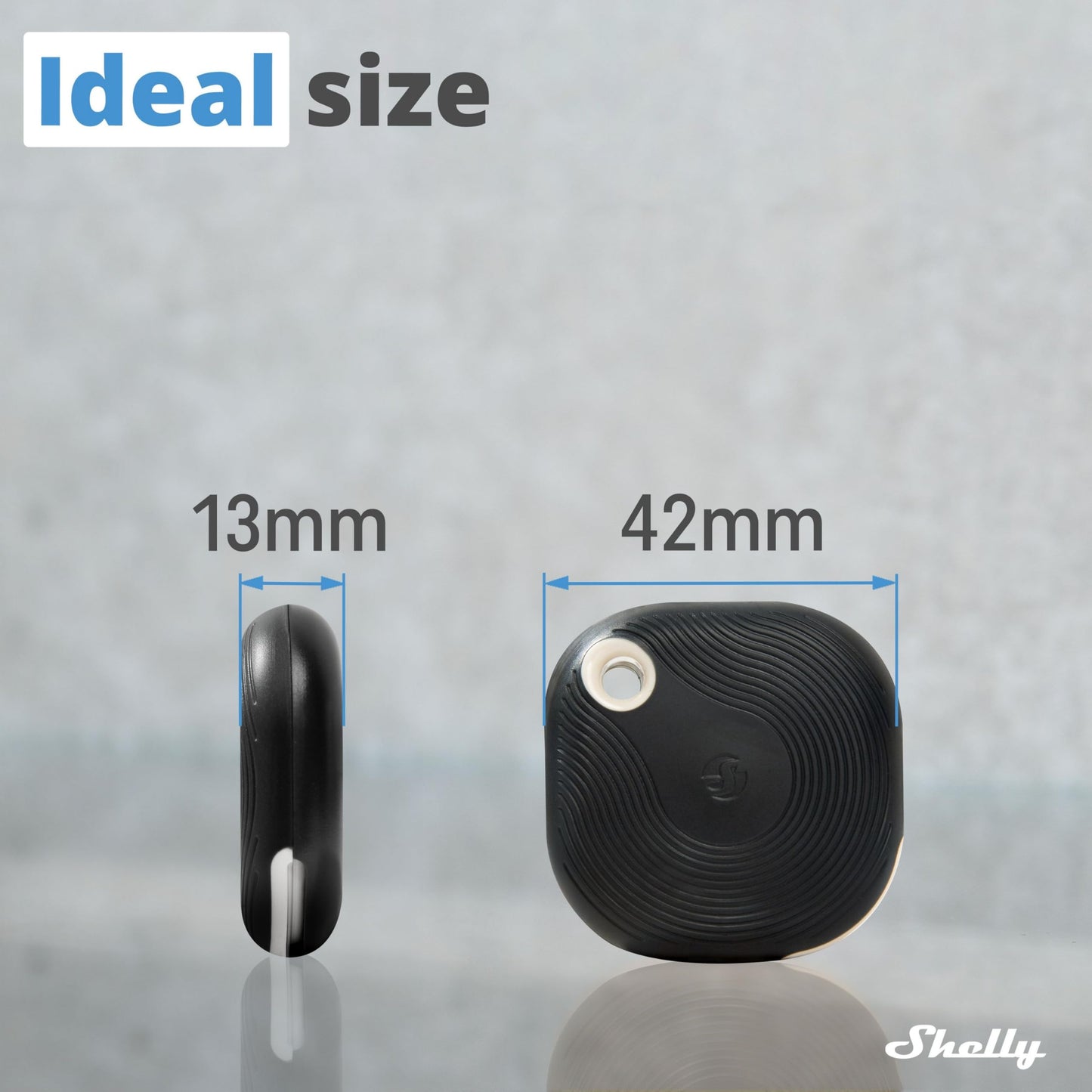 Shelly BLU Button Tough Nero,Pulsante intelligente controllato via Bluetooth,Dimmerazione, accensione e spegnimento di dispositivi e attivazione di scene domotiche,Grado IP54,Applicazione iOS Android