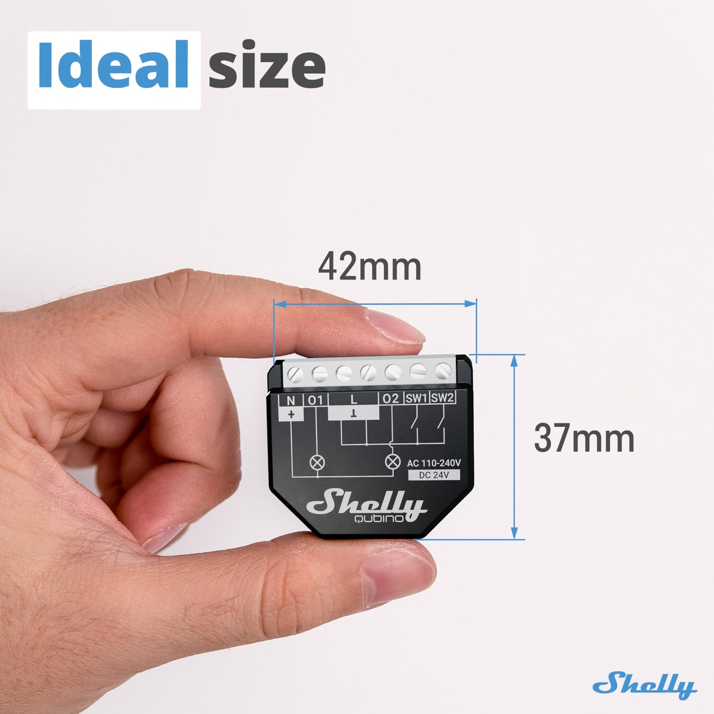 Shelly Wave 1, Interruttore Smart Relay Z-Wave con Contatti Puliti, 16A, Controllo Remoto per Luci e Porta del Garage, Basso Consumo Energetico, Ripetitore di Rete, Alta Affidabilità, SmartStart