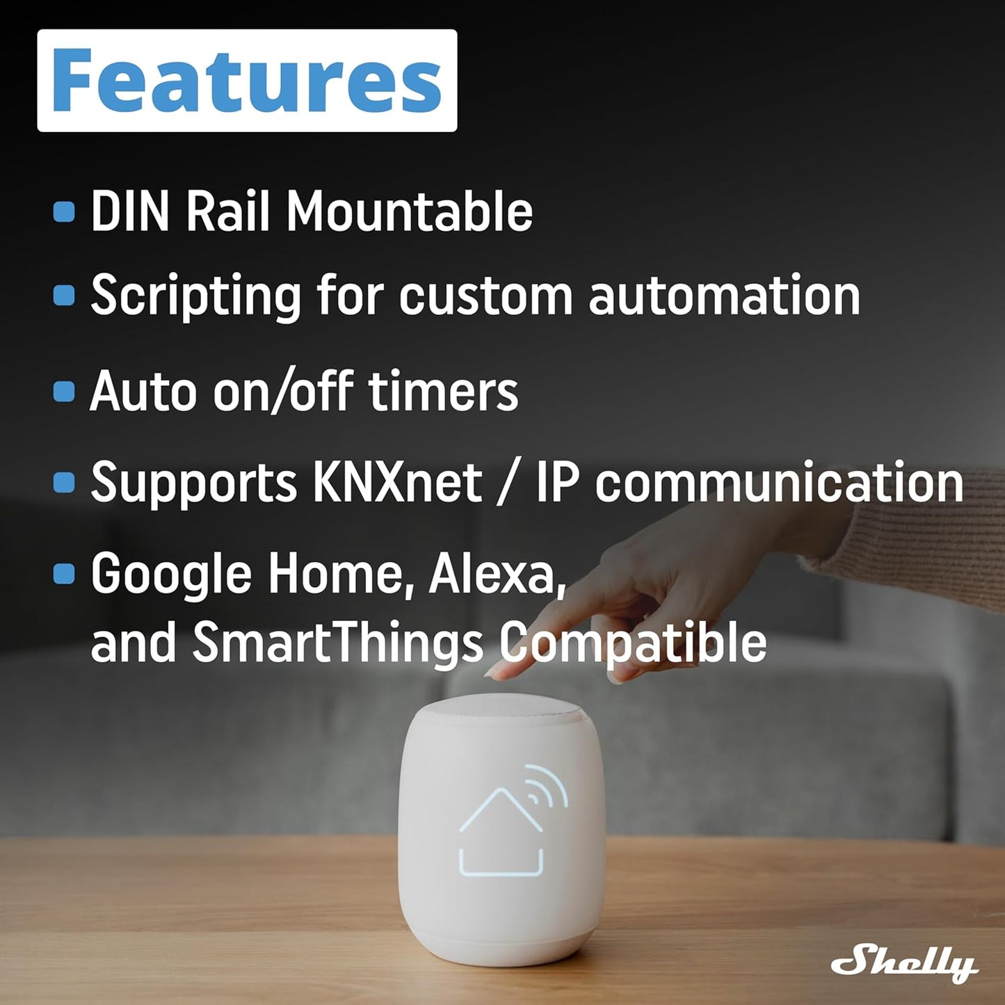 Shelly Pro Dimmer 0/1-10V PM, Regolatore di Luminosità Intelligente, Regolazione dell'intensità Luminosa, Misurazione della Potenza, Programmi Intelligenti, Nessun hub Richiesto, Wi-Fi, Bluetooth, LAN