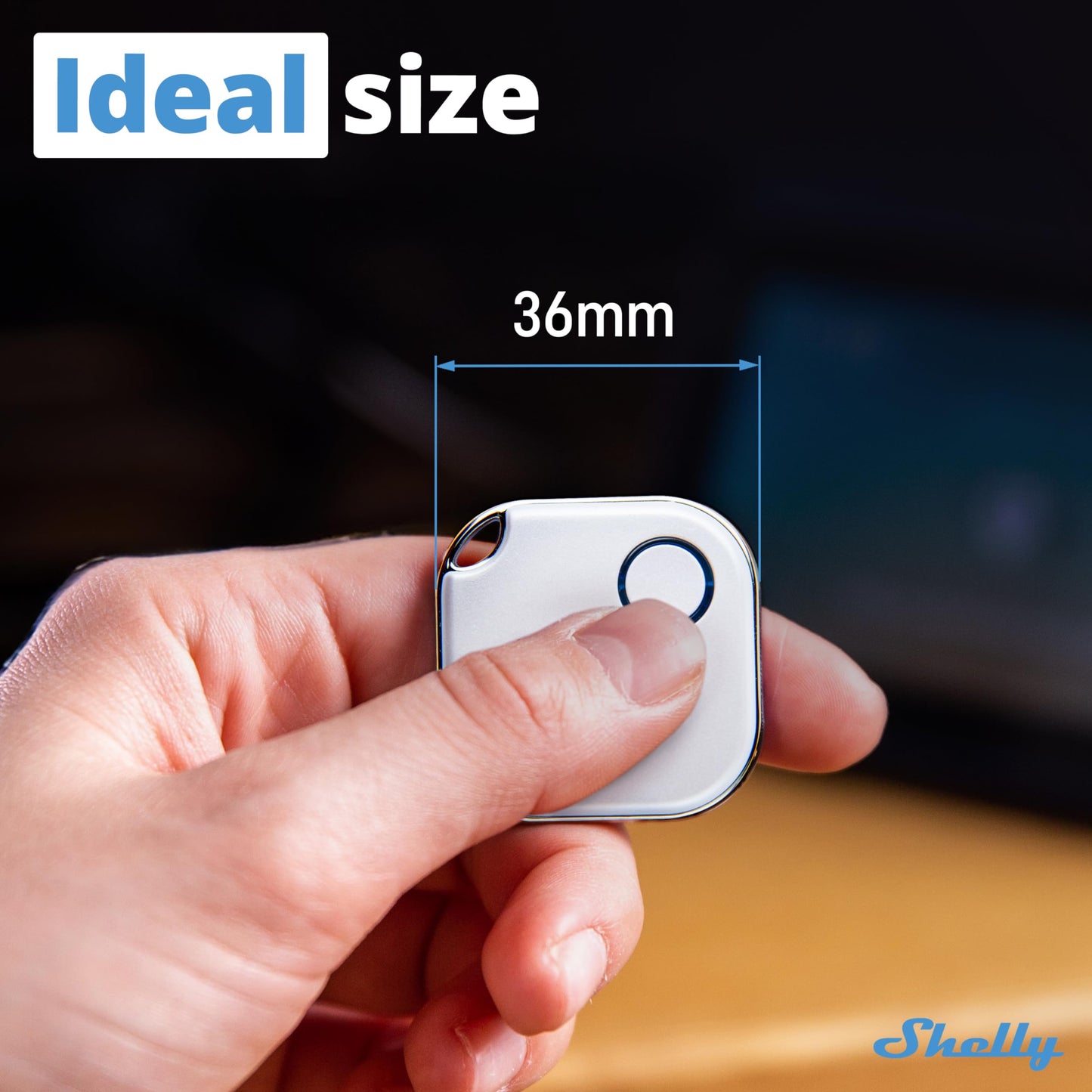 Shelly Blu Button 1 Bianco, pulsante smart, Bluetooth, Attivazione di azioni e Scene, Chiudi/Apri o spegnere/Accendere dispositivi Diversi, tre modalità di clic, durata batteria 2 anni