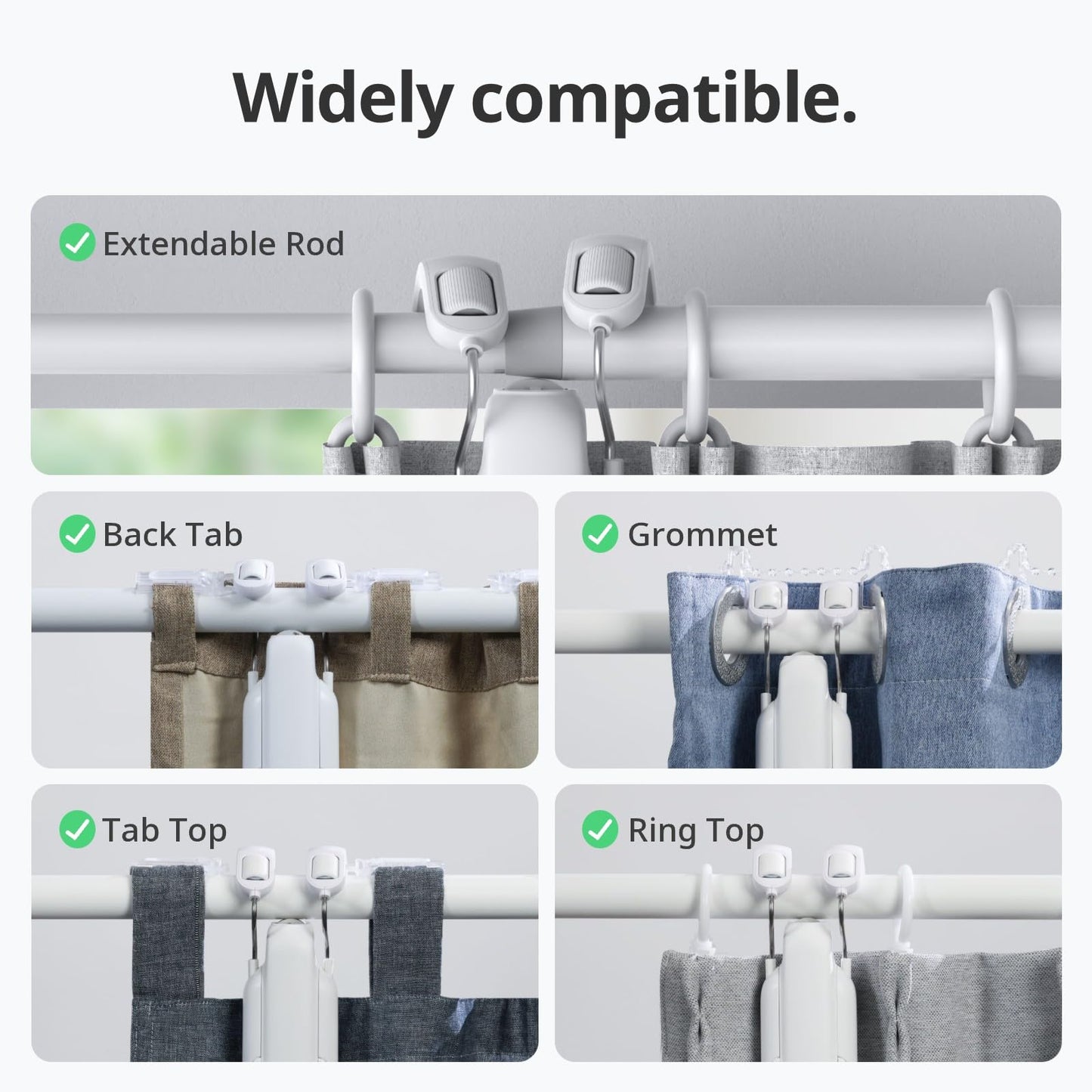 SwitchBot Apri Tende Intelligente - Telecomando Bluetooth con App/Timer, Aggiornamento delle Prestazioni, Aggiungi SwitchBot Hub per farlo funzionare con Alexa, Google Home, HomeKit(Curtain 3, U Rail)