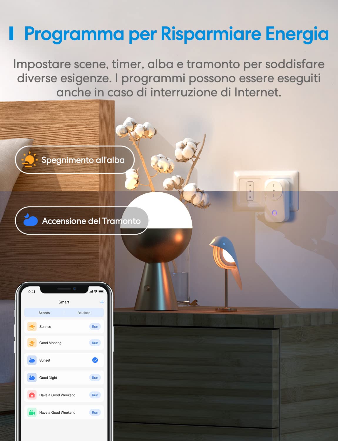 Meross Presa Smart WiFi, Presa Intelligente Italiana, Smart Plug con Monitoraggio Energia 16A 3840W, Funzione Timer, Compatibile con Amazon Alexa, SmartThings, Google Assistant, APP Controllo Remoto