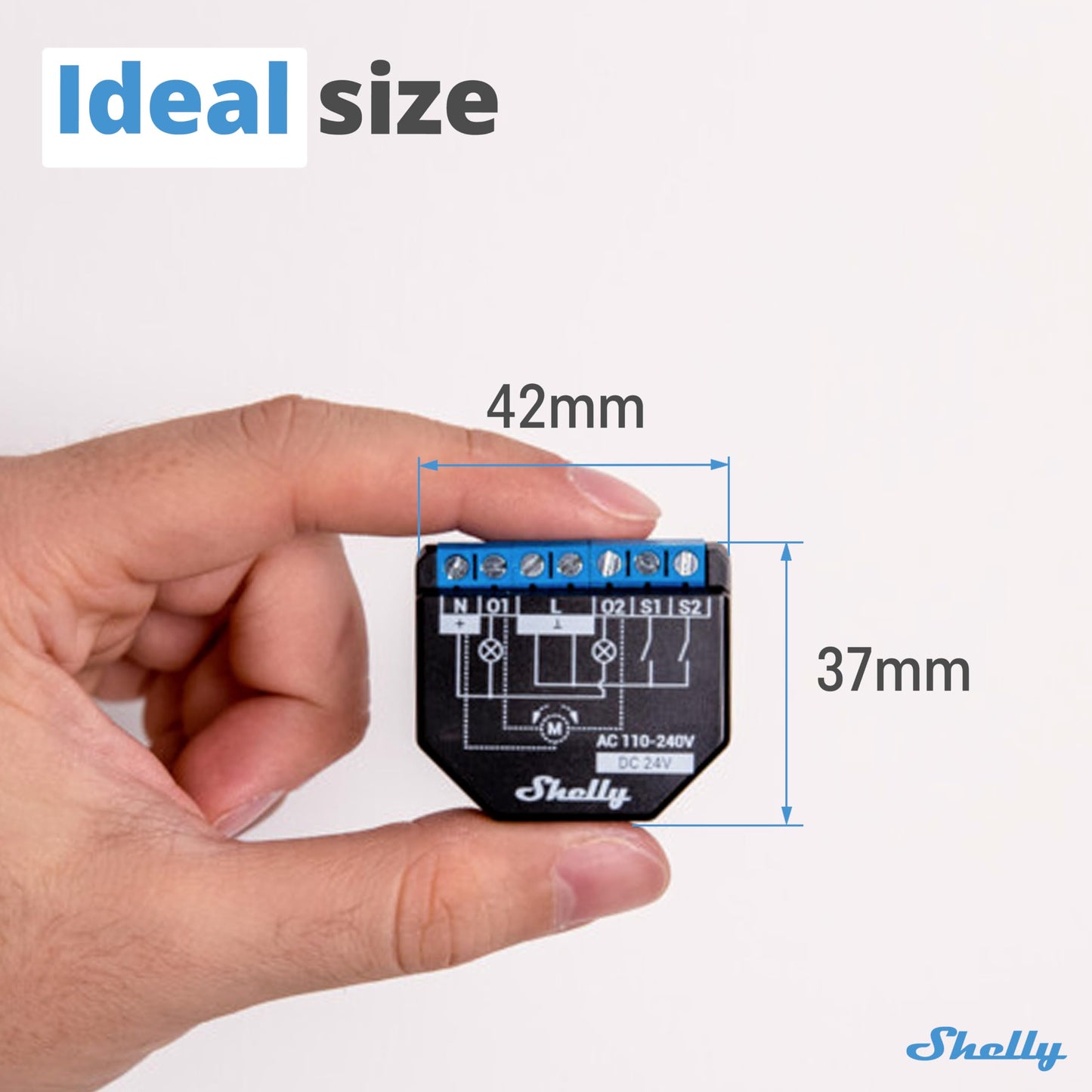 Shelly Plus 2PM - Set di 4 interruttori a doppio relè Smart Home, controllo digitale tramite App gratuita e Wi-Fi, funziona con Alexa e Google Home, per porte del garage e tapparelle
