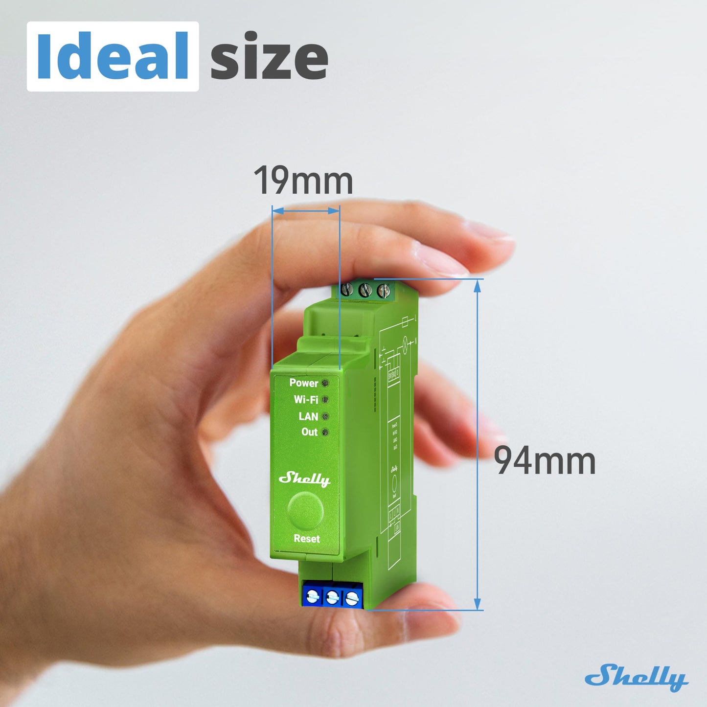 Shelly Pro Dimmer 2PM, Dimmer intelligente professionale a 2 canali, Montaggio su guida DIN, misuratore di potenza, LAN, Wi-Fi e Bluetooth, Alexa e Google Home, App iOS Android