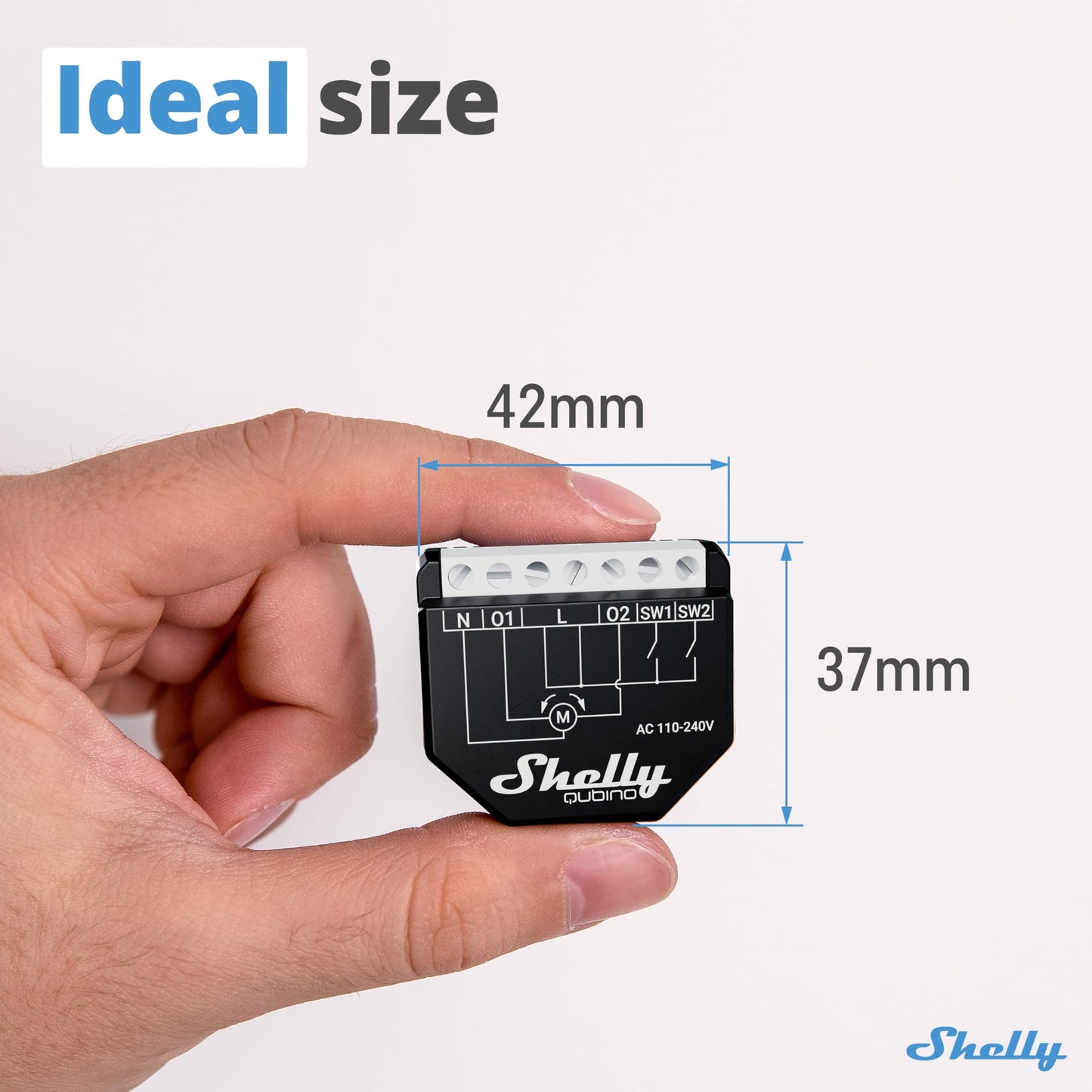 Shelly Wave 1, Interruttore Smart Relay Z-Wave con Contatti Puliti, 16A, Controllo Remoto per Luci e Porta del Garage, Basso Consumo Energetico, Ripetitore di Rete, Alta Affidabilità, SmartStart