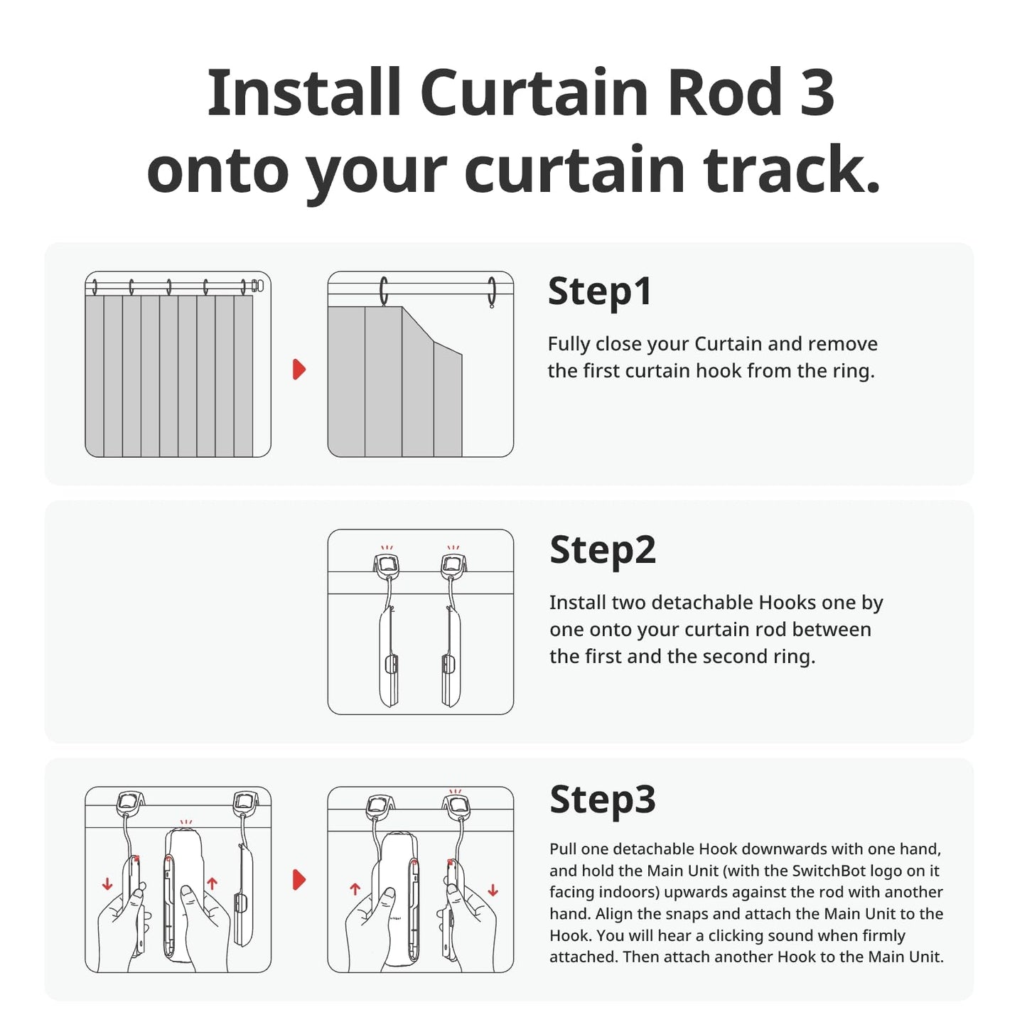 SwitchBot Apri Tende Intelligente - Telecomando Bluetooth con App/Timer, Aggiornamento delle Prestazioni, Aggiungi SwitchBot Hub per farlo funzionare con Alexa, Google Home, HomeKit(Curtain 3, U Rail)