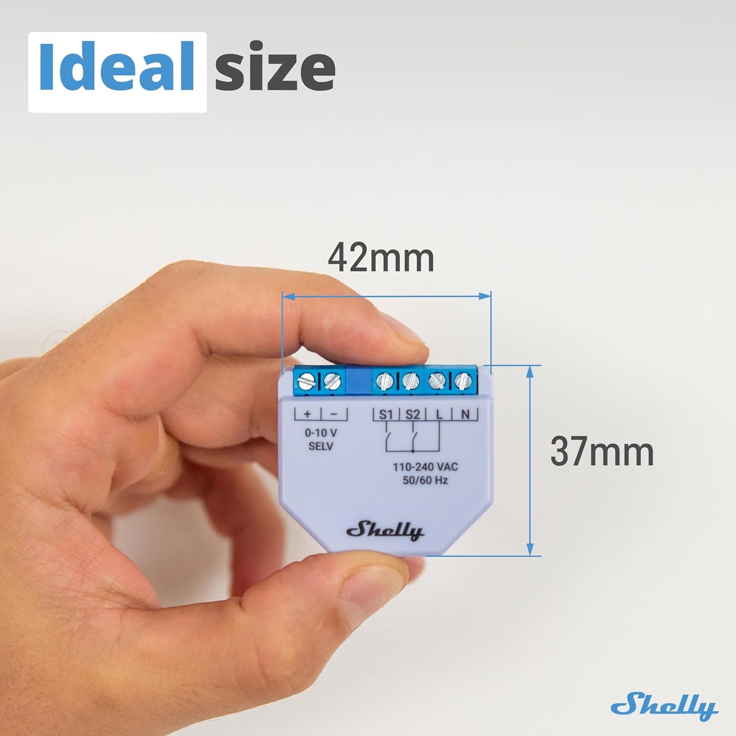 Shelly Plus Dimmer 0-10V, Interruttore Dimmer Intelligente WiFi e Bluetooth, Luci Dimmerabili, Controllo Remoto, Domotica, Alexa e Google Home, iOS Android, Nessun Hub Richiesto