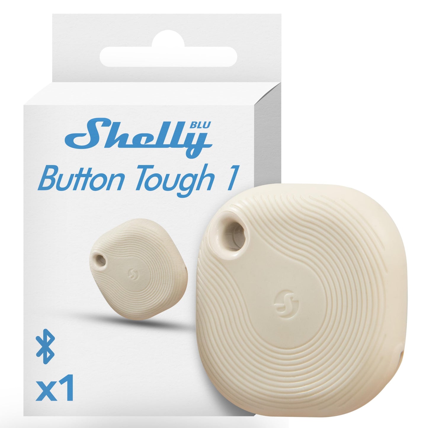 Shelly BLU Button Tough Nero,Pulsante intelligente controllato via Bluetooth,Dimmerazione, accensione e spegnimento di dispositivi e attivazione di scene domotiche,Grado IP54,Applicazione iOS Android