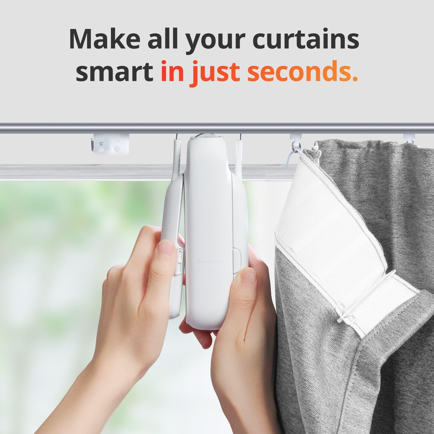 SwitchBot Apri Tende Intelligente - Telecomando Bluetooth con App/Timer, Aggiornamento delle Prestazioni, Aggiungi SwitchBot Hub per farlo funzionare con Alexa, Google Home, HomeKit(Curtain 3, U Rail)