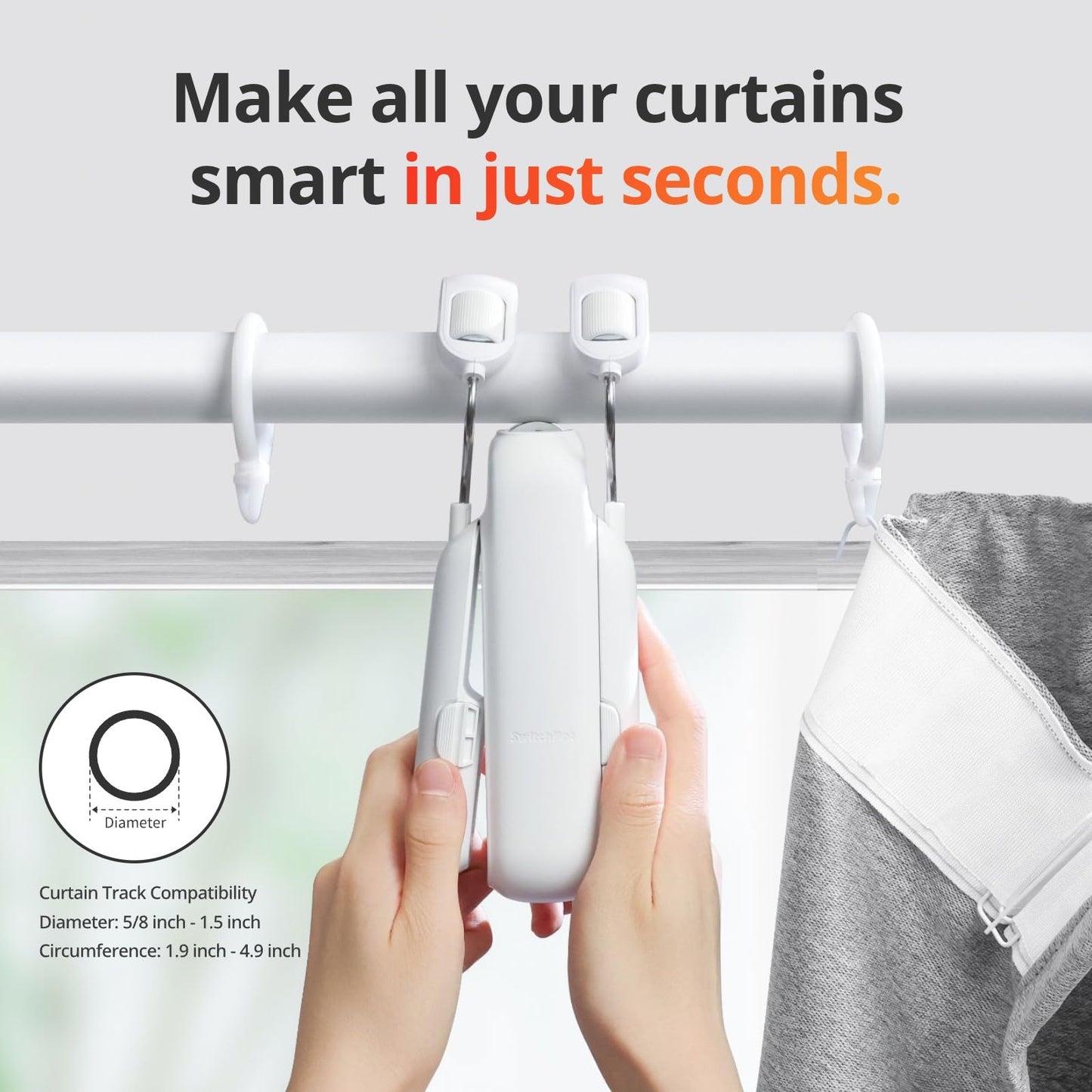 SwitchBot Apri Tende Intelligente - Telecomando Bluetooth con App/Timer, Aggiornamento delle Prestazioni, Aggiungi SwitchBot Hub per farlo funzionare con Alexa, Google Home, HomeKit(Curtain 3, U Rail)