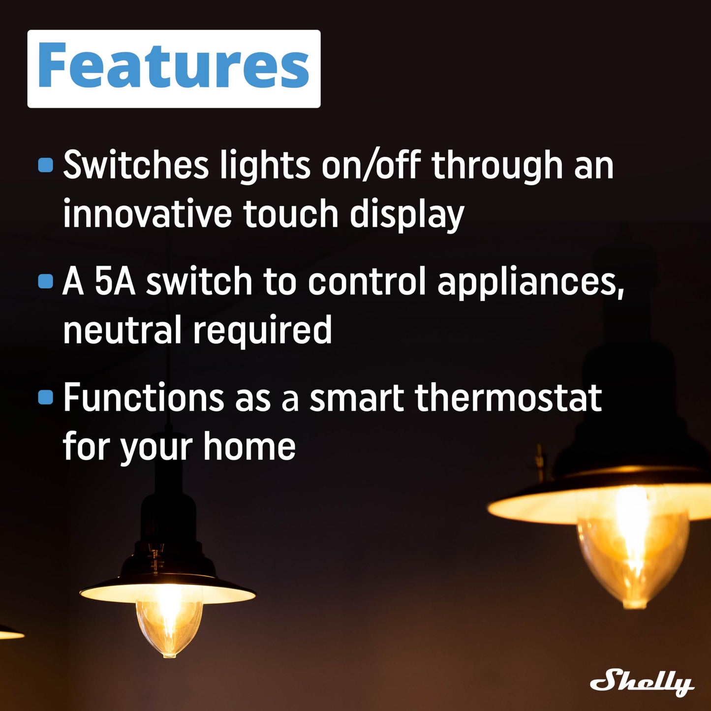 Shelly Wall Display - Blanco, Panello di Controllo Centrale per Casa Intelligente, Interrutore della parete 5A, Domotica, Compatible con Alexa e Google Home, Controllo remoto App iOS Android