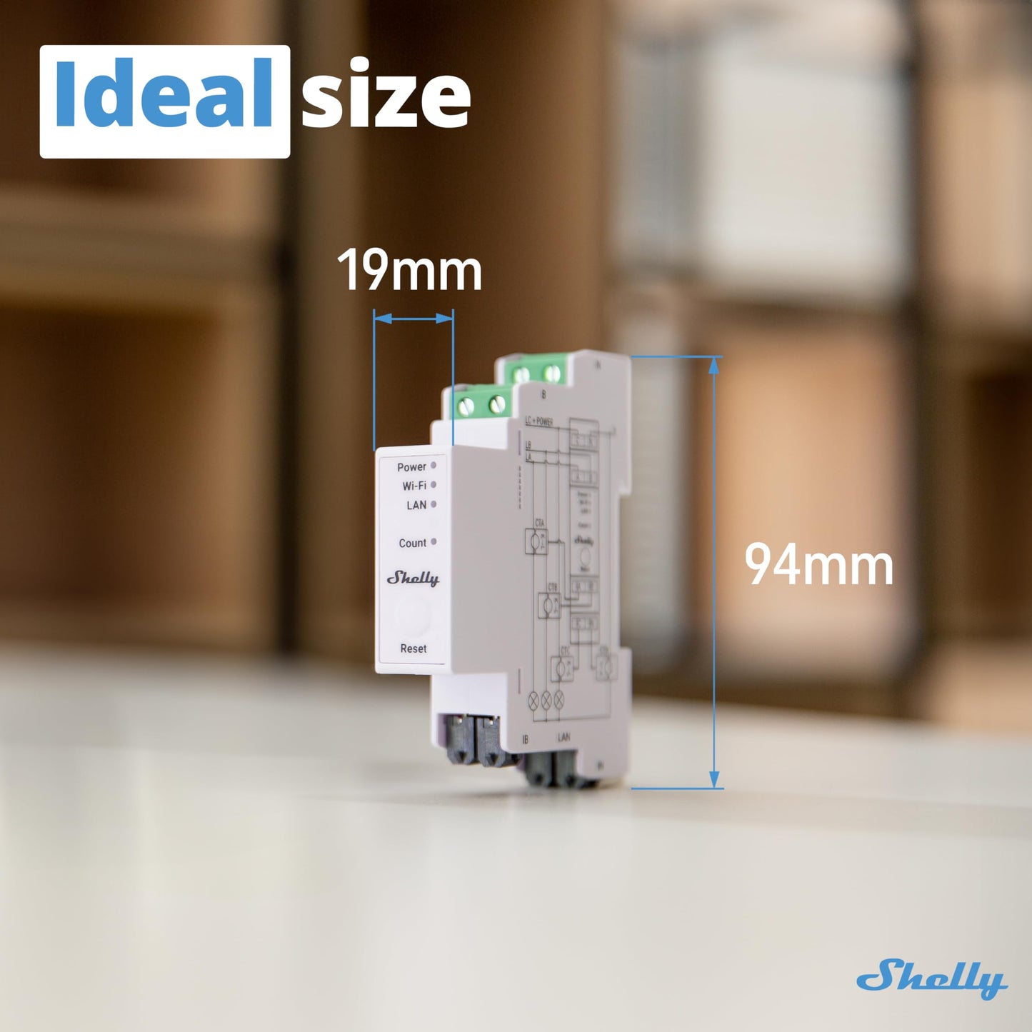 Shelly Pro EM 50A, Contatore di energia Wi-Fi e Bluetooth con comando a Contattori Con Misurazione Dei Consumi, Domotica, Compatibile Con Alexa e Google Home, Nessun Hub Richiest
