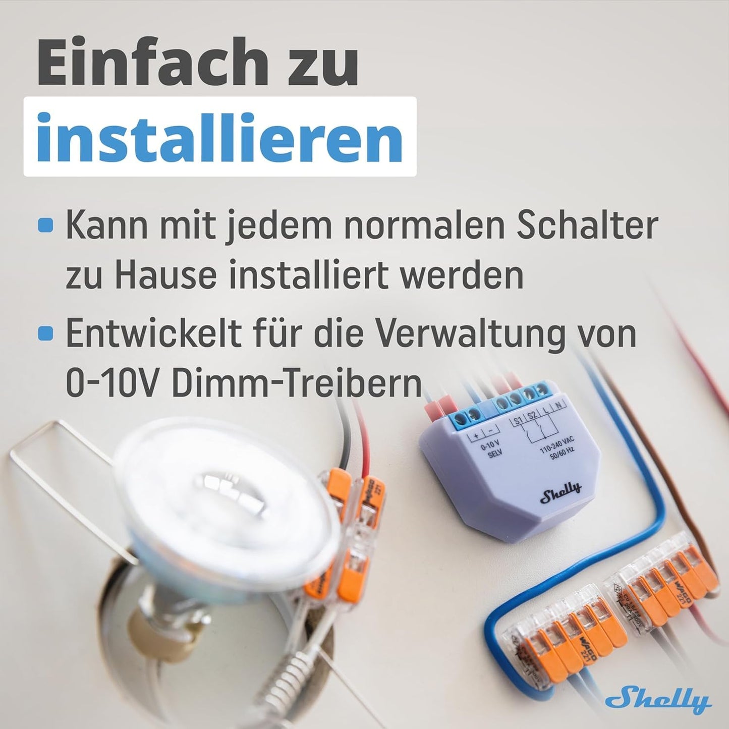 Shelly Plus 0-10 V Dimmer | Confezione da 2 | Wi-Fi e Bluetooth Smart Dimming Controller | Home Automation | App iOS Android | Nessun hub richiesto | Compatibile con Alexa e Google Home | Smart Scenes