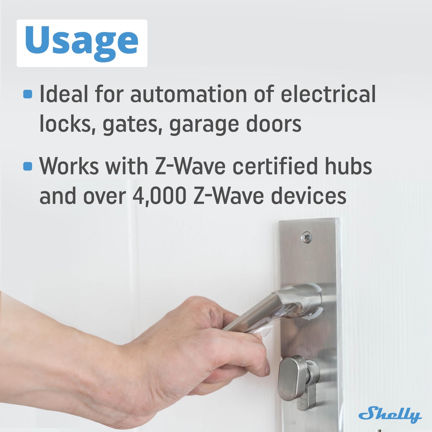 Shelly Wave 1, Interruttore Smart Relay Z-Wave con Contatti Puliti, 16A, Controllo Remoto per Luci e Porta del Garage, Basso Consumo Energetico, Ripetitore di Rete, Alta Affidabilità, SmartStart