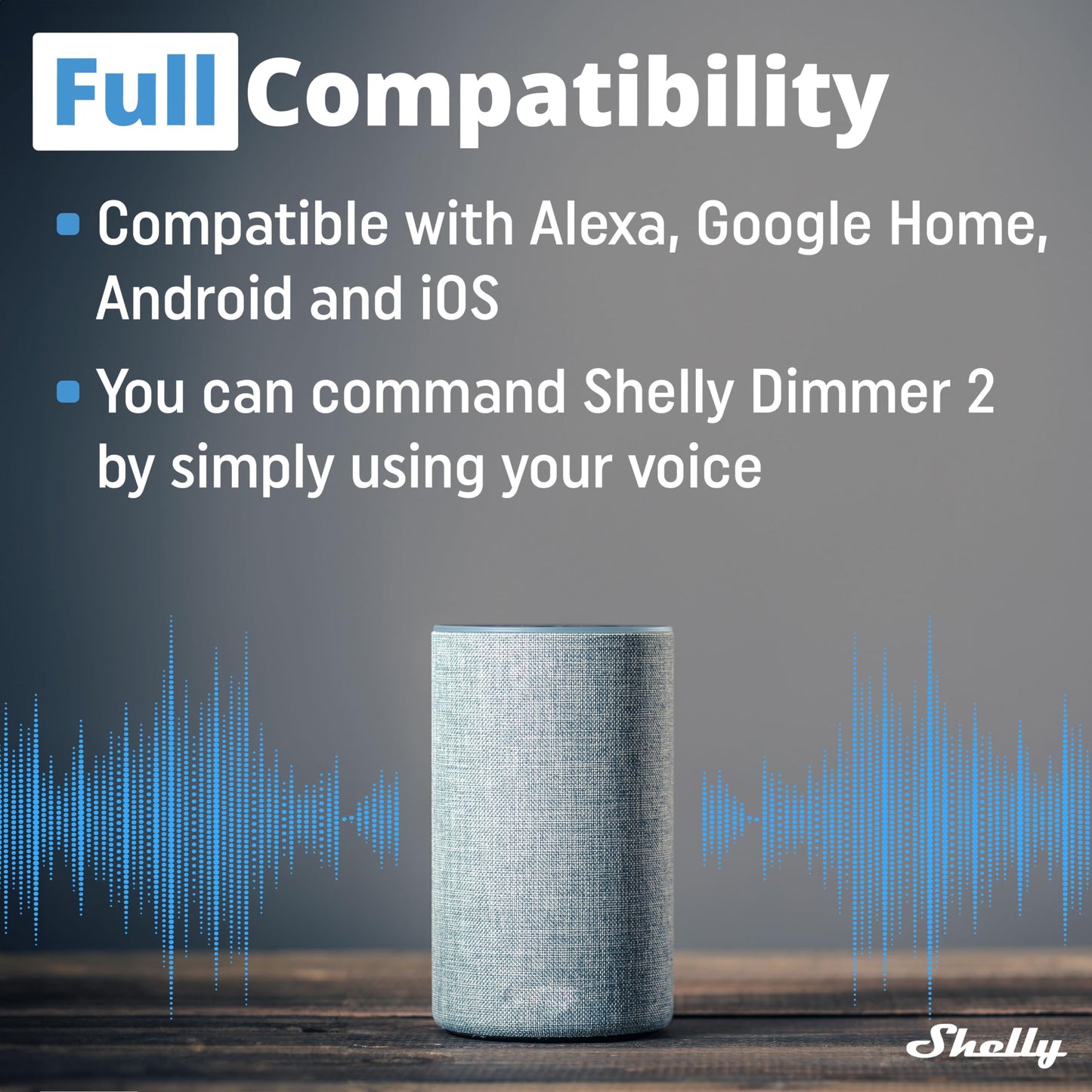 Shelly Dimmer 2, Interruttore Varialuce Senza Fili, Wi-Fi, Nessun Hub o Neutro richiesto, Domotica, Compatibile con Alexa e Google Home, App iOS Android